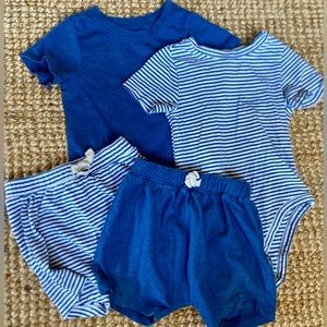 4 piece mix and match Old Navy short & t shirt set. Size 12-18 months.